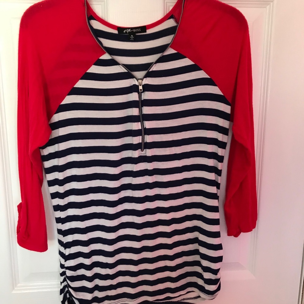 3/4 sleeve nautical shirt